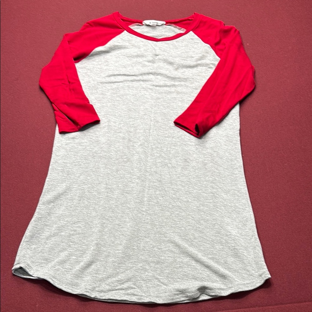 BB Dakota by Steve Madden Red and Gray Midi Dress
